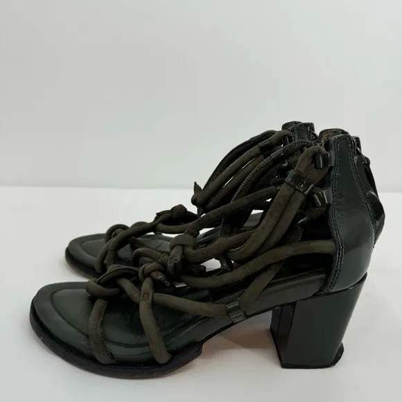 ALEXANDER WANG &quot;Tilda&quot; Green knot suede leather pumps sandals size 38EU/8US