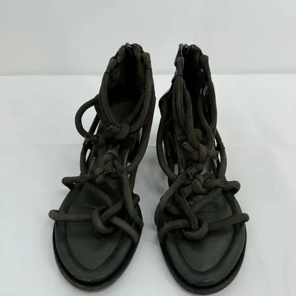 ALEXANDER WANG &quot;Tilda&quot; Green knot suede leather pumps sandals size 38EU/8US