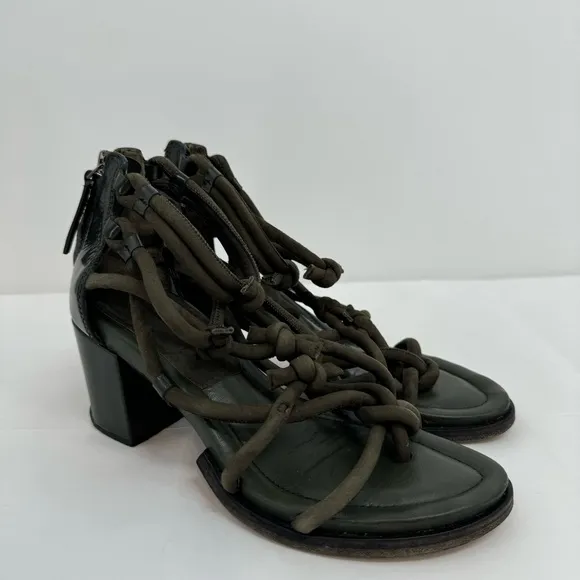 ALEXANDER WANG &quot;Tilda&quot; Green knot suede leather pumps sandals size 38EU/8US