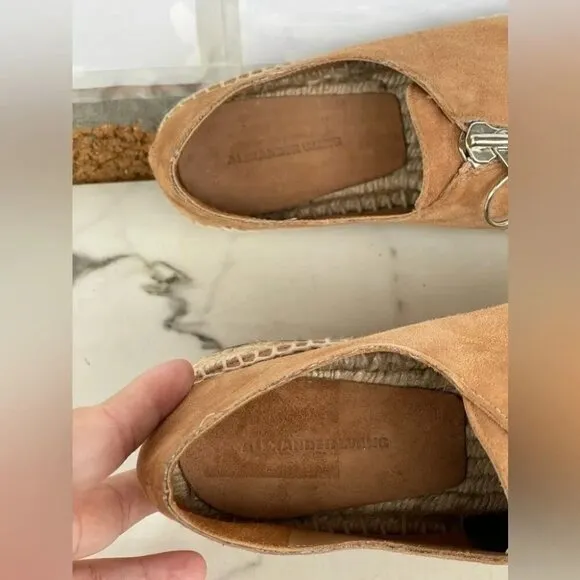 Alexander Wang Tan Devon Suede Espadrille Flats 37