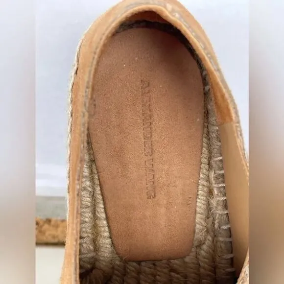 Alexander Wang Tan Devon Suede Espadrille Flats 37