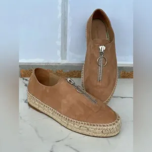 Alexander Wang Tan Devon Suede Espadrille Flats 37