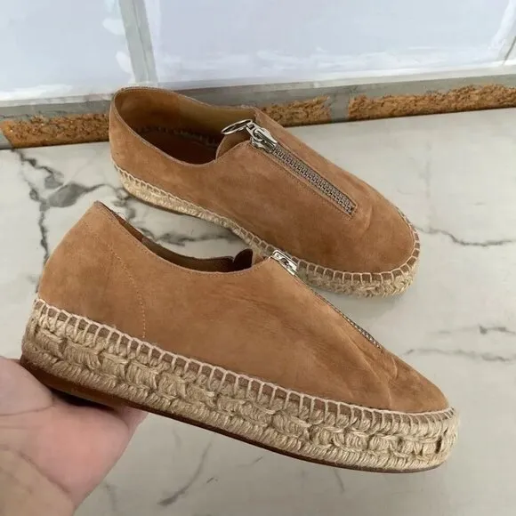 Alexander Wang Tan Devon Suede Espadrille Flats 37