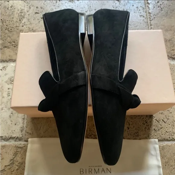 Alexandre Birman Clarita Slipper Black Suede Leather 40 9.5
