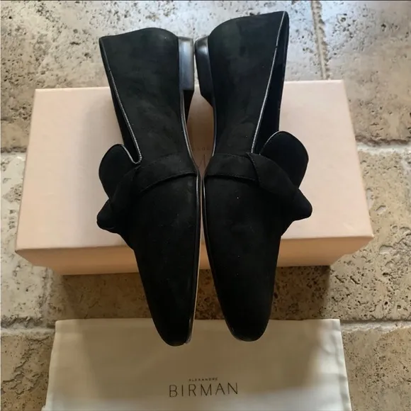 Alexandre Birman Clarita Slipper Black Suede Leather 40 9.5