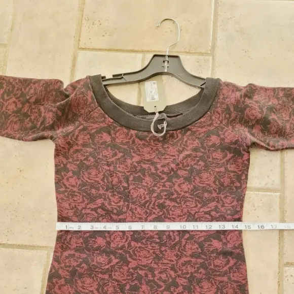 ALL SAINTS BLACK &amp; ROSE  OFF THE SHOULDER SWEATER MIDI BODYCON DRESS SZ L