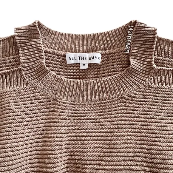 All The Ways Knitted Ribbed Mini Dress Long Sleeved Size Medium