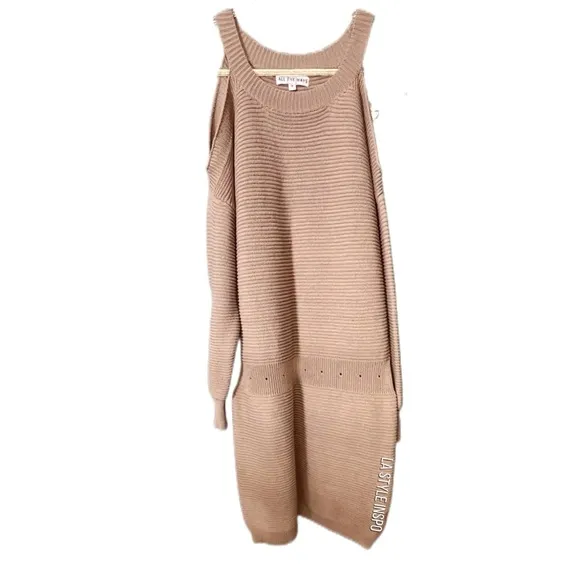 All The Ways Knitted Ribbed Mini Dress Long Sleeved Size Medium
