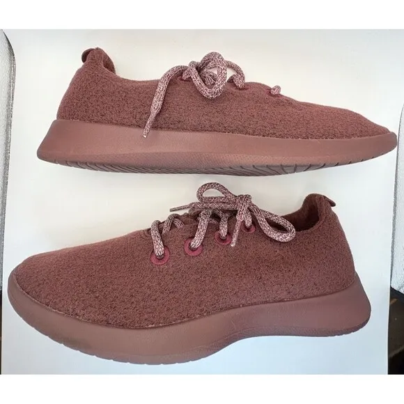 Allbirds Men's Wool Runners Size 9 Hazy Burgundy Running Athletic Sneakers