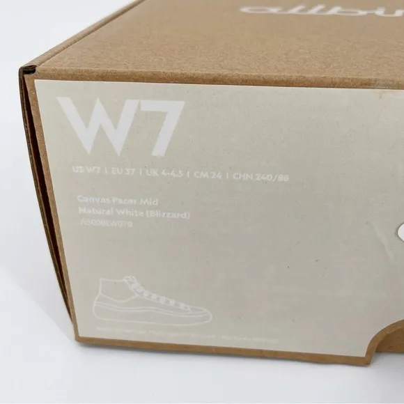 Allbirds Womens Canvas Pacer Mid Natural White Blizzard NWT Sneakers Shoes