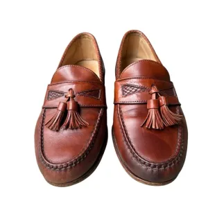 Allen Edmonds Maxfield Loafers Shoes  Men's 9E Brown Leather Penny Tassel Woven