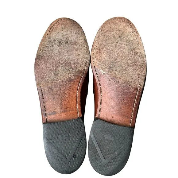Allen Edmonds Maxfield Loafers Shoes  Men's 9E Brown Leather Penny Tassel Woven
