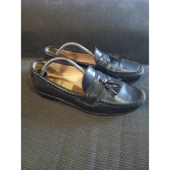 Allen Edmonds Mens Maxfield Loafer Sz 11.5D  Tassels Black Braided Leather $295