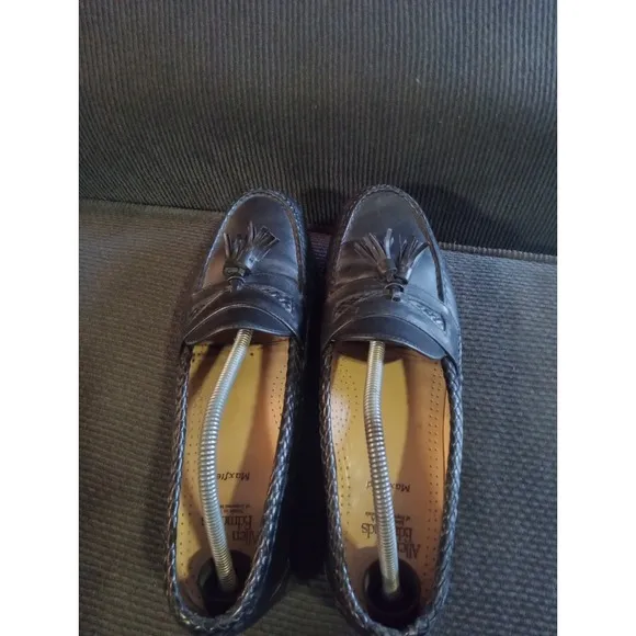 Allen Edmonds Mens Maxfield Loafer Sz 11.5D  Tassels Black Braided Leather $295