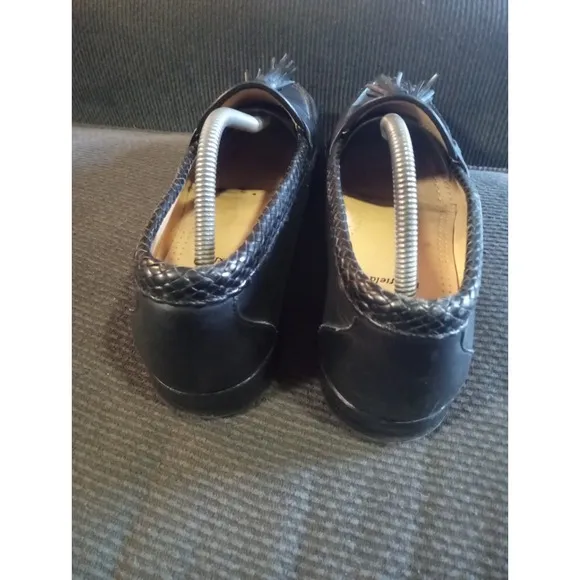 Allen Edmonds Mens Maxfield Loafer Sz 11.5D  Tassels Black Braided Leather $295