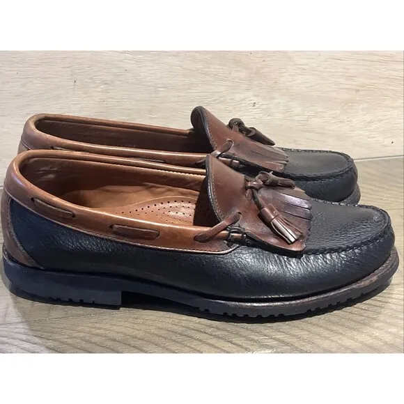 Allen Edmonds Moccasin Loafers Shoes Mens Sz 10 D Leather Black Brown Nashua tas