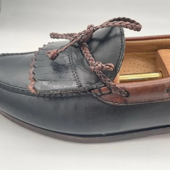 Allen Edmonds Woodstock Loafers Mens‎ Size 12 Black Leather Kiltie Loafers Shoes