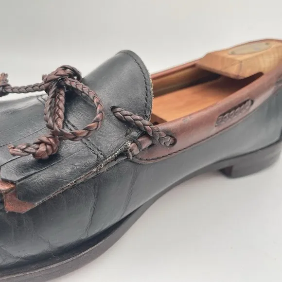 Allen Edmonds Woodstock Loafers Mens‎ Size 12 Black Leather Kiltie Loafers Shoes