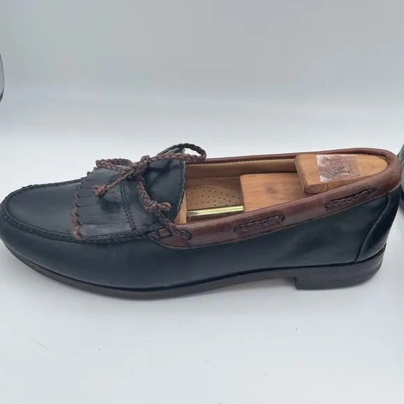 Allen Edmonds Woodstock Loafers Mens‎ Size 12 Black Leather Kiltie Loafers Shoes