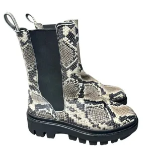 AllSaints Billie Snake Embossed Leather Chelsea Boots Size 40 or 10