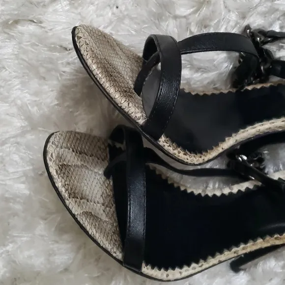 𝅺ALLSAINTs made in Italy leather heeled sandals size 6