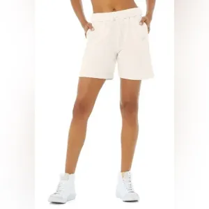 Alo Yoga Accolade Sweat Shorts in Ivory