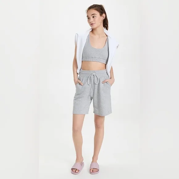 ALO Yoga High-Waist Easy Sweat Short Athletic Heather Grey Size Small