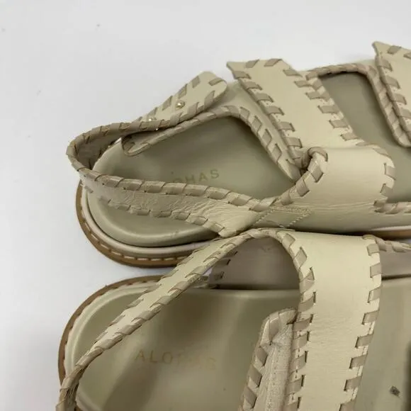 Alohas Barrel Chunky Two-Strap Sandals in Stone sz 41 US 10