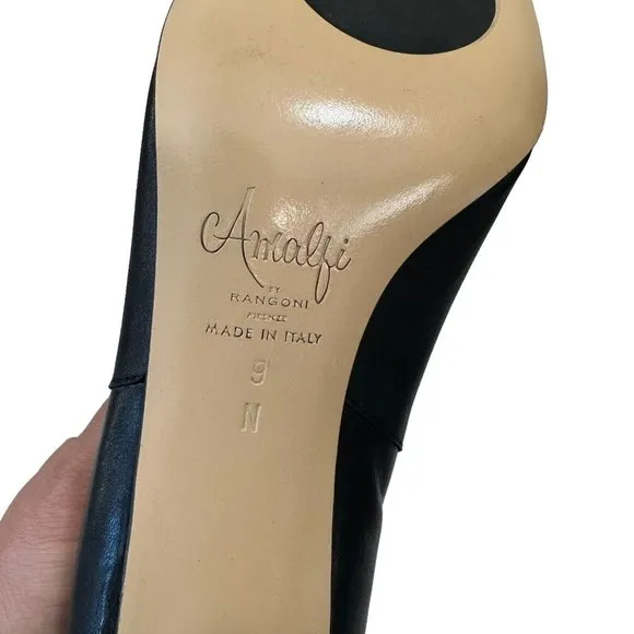Amalfi by Rangoni FIRENZE Womens Sabino Black Leather Chelsea Boots SZ 9 Narrow
