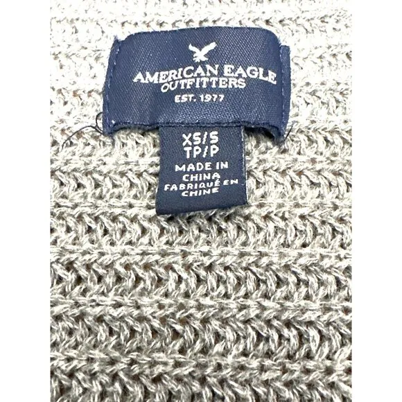 American Eagle  Outfitters Vintage Ribbed Knitted Batwing Gray Cardigan Sweater