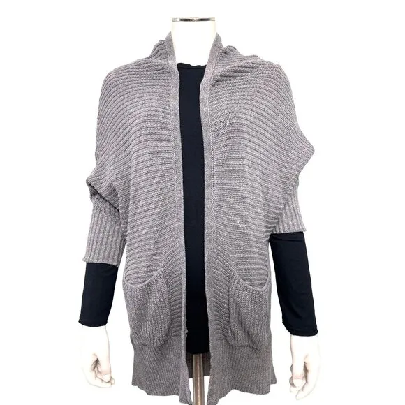 American Eagle  Outfitters Vintage Ribbed Knitted Batwing Gray Cardigan Sweater