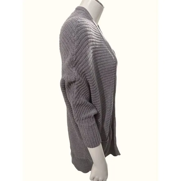 American Eagle  Outfitters Vintage Ribbed Knitted Batwing Gray Cardigan Sweater