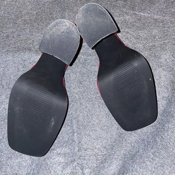 amiuwen Women Platform Pump Sandals,5&quot; Chunky Block Heel, Missing the strap