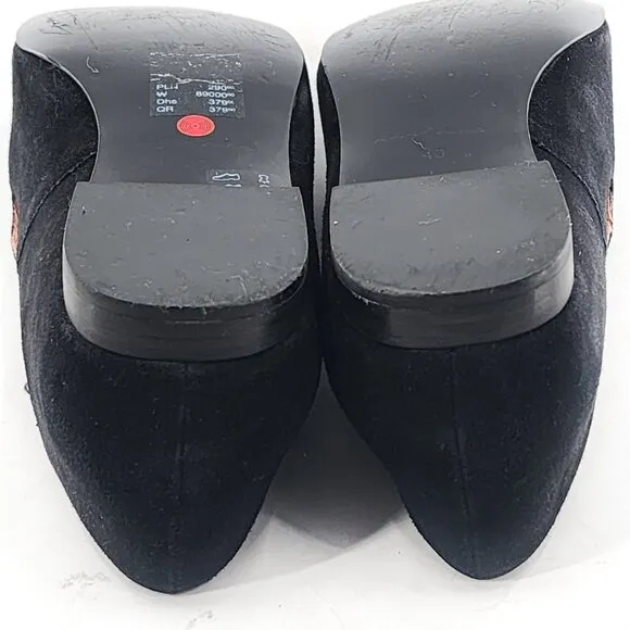 &amp; OTHER STORIES Black Suede Flats with Cheetah Patch