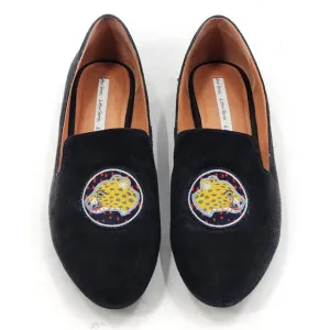 &amp; OTHER STORIES Black Suede Flats with Cheetah Patch