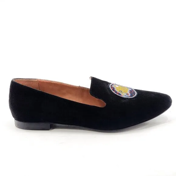 &amp; OTHER STORIES Black Suede Flats with Cheetah Patch