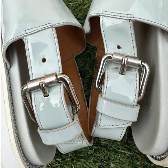 &amp; Other Stories Raw Edge Leather Double Strap Buckle Sling Back Sandals Size 10