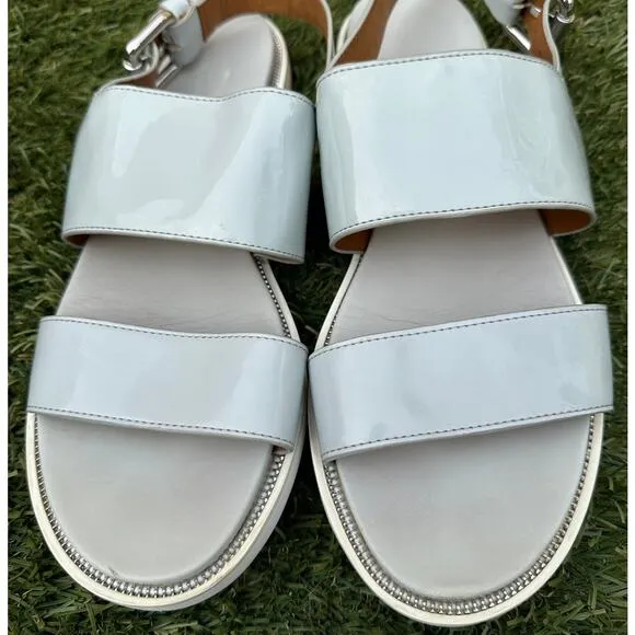 &amp; Other Stories Raw Edge Leather Double Strap Buckle Sling Back Sandals Size 10