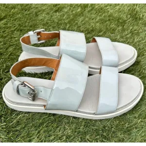 &amp; Other Stories Raw Edge Leather Double Strap Buckle Sling Back Sandals Size 10