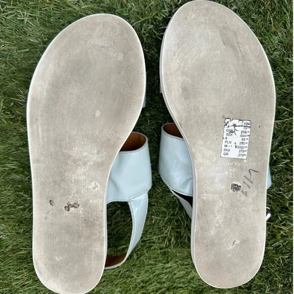 &amp; Other Stories Raw Edge Leather Double Strap Buckle Sling Back Sandals Size 10
