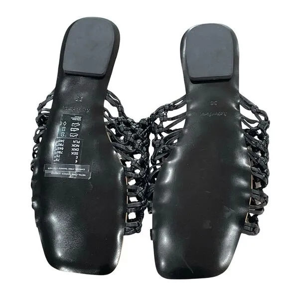 &amp; Other Stories Leather Sandals, Black, Size 7.5
