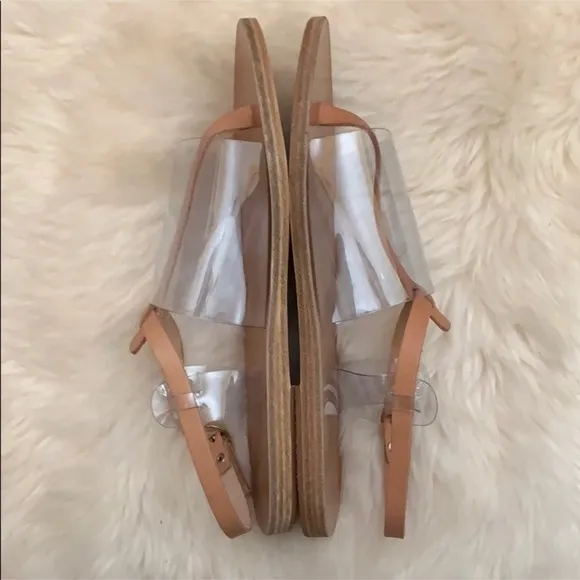 ANCIENT GREEK LEATHER SANDALS W/ MODERN VINYL PLASTIC LIMITED EDITION LIDO SZ 38