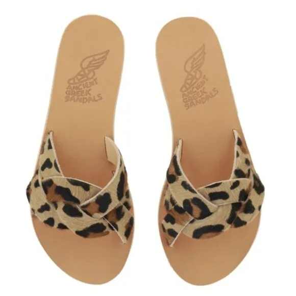 Ancient Greek Sandals Desmos – Pony Leopard, Size 39 (Like New)