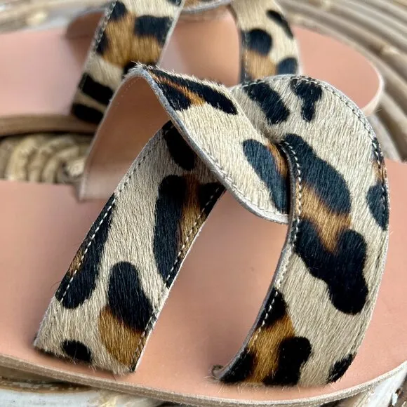 Ancient Greek Sandals Desmos – Pony Leopard, Size 39 (Like New)