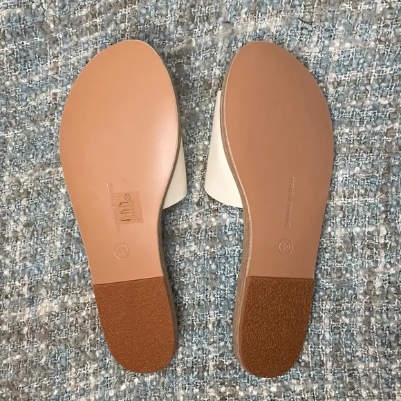 Ancient Greek Sandals Leria Laser Cut Leather Sandals in Off-White Vachetta