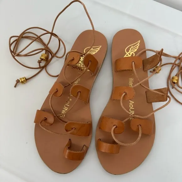 Ancient Greek Sandals With Ilias Lalaounis Alcyone Leather Sandals