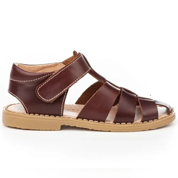 ANGELITOS | Boys Brown Leather Fisherman Sandals