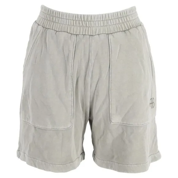 Anine Bing Elastic Waist Shorts in Grey Cotton