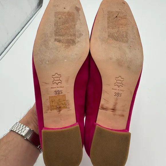 Ann Mashburn Buckle Shoe Pretty Pink Suede Size 39.5