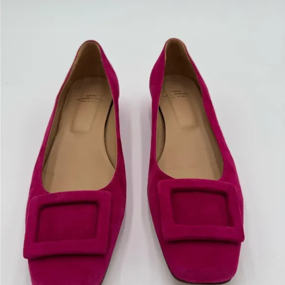 Ann Mashburn Buckle Shoe Pretty Pink Suede Size 39.5